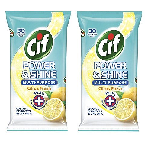 Cif Power & shine Multi- Purpose Citrus Fresh Wipes 30s Pack Of 2 RS.399 (33.00% Off) - Amazon