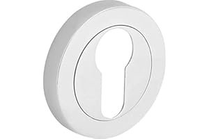 HIATT HARDWARE Designer Levers - Euro Lock Keyhole - Door Escutcheon - Screw-on Rose - Polished Chrome - 1 Pair - Fixings Included