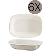 PALU GASTRO Bonna Porselen Gourmet Dikd&ouml;rtgen Kayık Tabak, 14x10 cm, 6'lı Takım