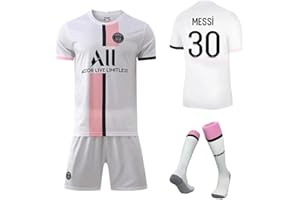 KIKA MONKEY PSG Messi Neymar JP Mbappe Away Adultes et Enfants Maillot de Football, Garçon Vêtements de Football Paris Extérieur Vêtements de Football Maillot PSG 30