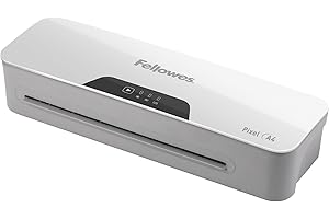 Fellowes Pixel A4 Laminator Machine for Home Office Use - 3 Minute Warm Up Time with Anti Jam Technology – 80-125 Micron – 10 A4 Laminating Pouch Starter Pack Included - White