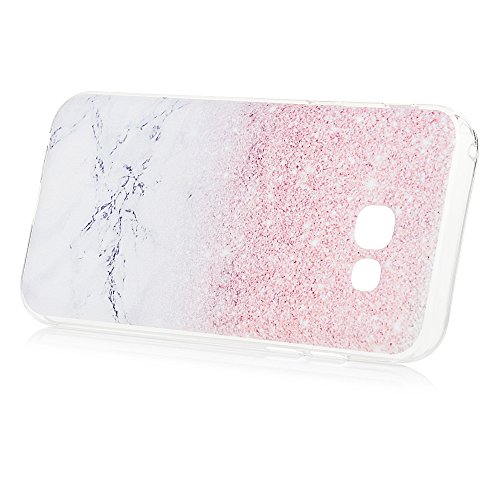 Badalink A5 2017 Hülle Schutzhülle Bunt Silikon Weicherem Gummi Bumper Rosa Weiße Marmorierung Style Cover Handyhülle Schale TPU Hergestellt für Samsung Galaxy A5 2017 - 7