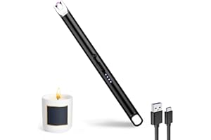 JIEYUCHU Encendedor Electrico, Encendedor Velas, Mechero Electrico USB Recargable Arco Electrico para Velas, Chimenea, Barbacoa, Camping (Negro)