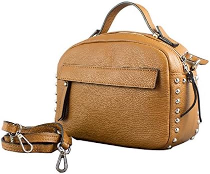 MASSIMA BARONI – Augusta Model. Italian Leather Handbag for ladies. Cross Body bag. Ideal to be perfect in all occasions. Timeless design. (marron)