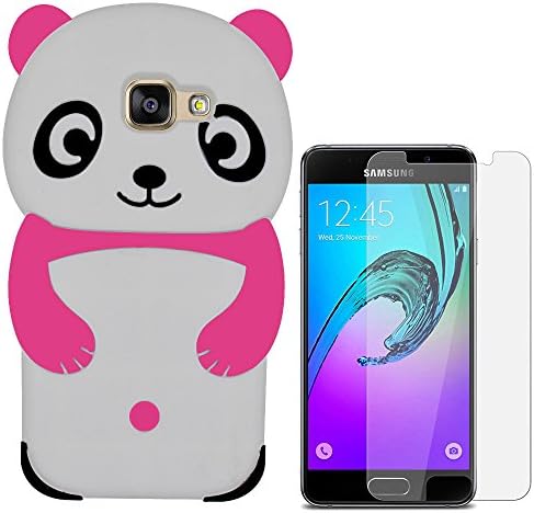 Hcheg 3D Silicone Protective Case Cover for Samsung Galaxy A5 (2016) Cover Panda Design Red / White Case Cover + 1X Screen Protector