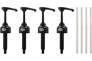 Micvtve Lot de 4 pompes à sirop noires de 8 ml - Distributeur de pompe parfaite Monin - Sirop de café - Cône de neige - Arômes et plus encore