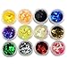 TOOGOO(R) Glitter Hexagon Acrylic UV Gel False Tips Nail Art Salon Tool Set