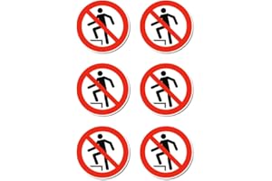 HAVATI Interdiction de monter : P019 – DIN EN ISO 7010 / ASR A1.3 – Autocollants : Ø 5 cm, lot de 6