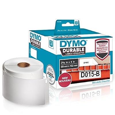 Dymo 1933088 Étiquettes Industrielles Durables pour Imprimantes à Etiquettes LabelWriter, Blanc, 1 Rouleau de 300