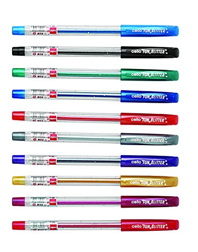 Buy Cello Geltech Fun Glitter Gel Pen Pack of 10 (Multicolor) on