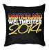 Produktbild bedrucktes Fussball Fun Fan Sofa Kissen: Weltmeister - Geschenk Fußball Dekokissen Couchkissen Sofakissen Geburtstag Ostern Couch