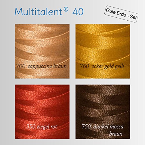 Multitalent® Maschinen-Stickgarn Gute Erde-Set 4 x 1000 m - 2