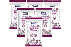 Ultrex Flushable Alcohol Free Intimate Feminine Wipes, 20Pk * 6