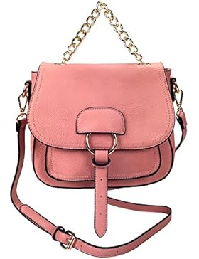 Edle Umhängetasche mit Kettenhenkel und langem Trageriemen by collezione alessandro