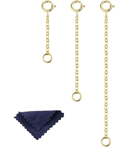 Set 6 Prolunghe Collana Con Moschettone - Catene Regolabili Oro Per Gioielli E Bracciali - Foto 2