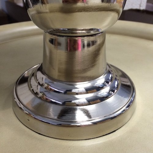 Vase auf Fuß Aluminium vernickelt silber - 5