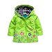 Arrowhunt Baby Girls' Cute Floral Printed Waterproof Hooded Coat Raincoat Green
