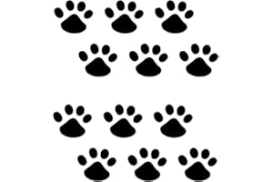 Bonfinity 12 Impronte Adesive Cane Gatto per Auto Moto Vetri e superfici Lisce | 12 Stickers Zampe Nere Esterne Dimensioni 4x4 cm