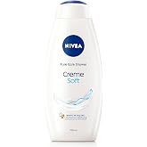 NIVEA Creme Soft Kremsi Dokunuş Banyo Ve Duş Jeli 750 ml, V&uuml;cut Nemlendirici, Badem Yağı, P&uuml;r&uuml;zs&uuml;z Cilt