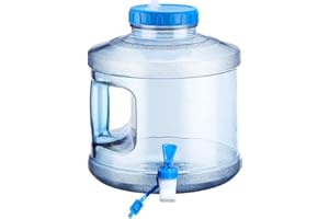 Starnearby Tanica per Acqua con Rubinetto 6L-18L, Serbatoio per Acqua Potabile, Bidone Acqua con Rubinetto, Contenitore per Acqua da Campeggio con Tubo di Prolunga e Spazzola (7.5L A)