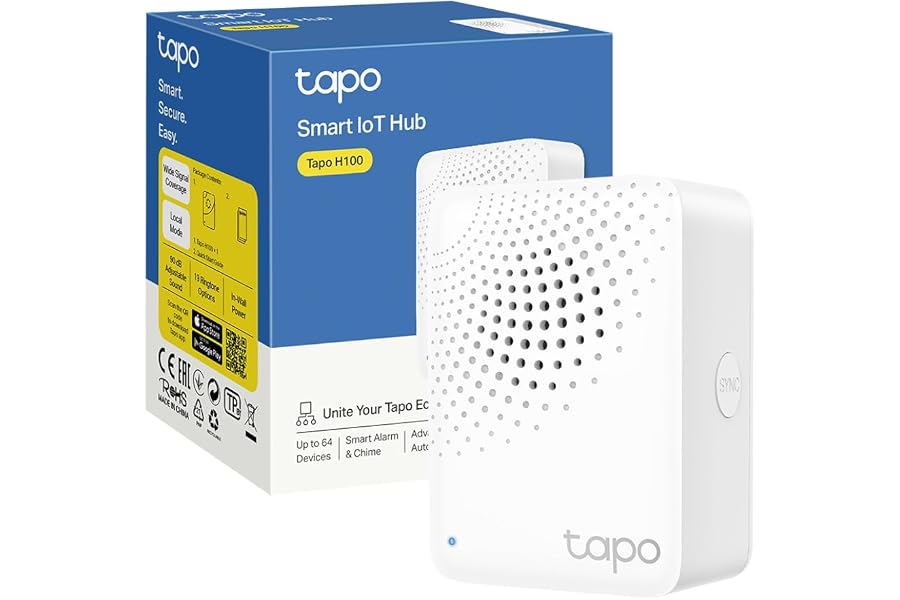 Tapo H100 – Concentrador Inteligente con 19 Tonos, Control centralizado del hogar Inteligente, conexión WiFi hasta 64 Disposi