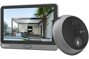 ‎EZVIZ EZVIZ WLAN Türklingel mit 166° Weitwinkel und PIR-Sensor, 2MP Türspion Kamera mit 4,3 Zoll Farbbildschirm, 4600mAh Akku, AI Personenerkennung, Zwei-Wege-Videoanruf und Live-Ansicht verfügbar, CP4