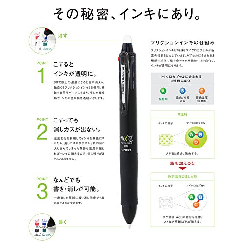 Pilot 2268001 Tintenroller FriXion Ball 4, Vierfarb Schreiber, 0.5 mm, schwarz - 2