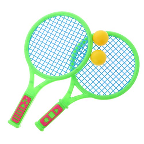 MagiDeal Kids Dual Tennis Racket Ball Set Badminton Outdoor Beach Sports Toys Gifts - Small