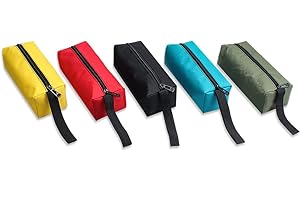 Maizoon Set di 5 Sacchetti per Attrezzi in Tela Oxford Impermeabile con Cerniera Multiuso Viti perFissaggio a Vite Chiodi e Parti in Metallo Per Riparazioni UH04