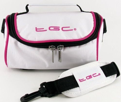 TGC ® Camera Case for Lomographic LOMO Kompakt Automat with shoulder strap and Carry Handle (Cool White & Hot Pink)