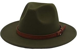 Faringoto Sombrero Fedora para mujer, de fieltro de lana, vintage, para iglesia, unisex, ala ancha