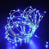lederTEK 3m 30 LED Luce del Filo di Rame con Batteria per L'uso in Temi di Decorazione nella Struttura ad Albero di Natale o Evidenziare un Decorativo Figura (Blu)