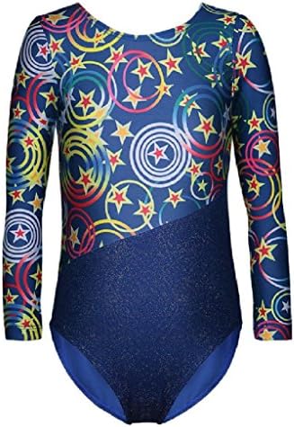 Mythgiftuk New Galaxy Flower Baby Girls Kids Ballet Tutu Dress Gymnastics Gilding Leotards Acrobatics Long Sleeves Dance Wear