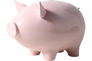 GOPIGITO Huchas Originales para Niños Adultos, Infantil Hucha Cerdito, Personalizada Boda Hucha Grande, Cajero para Ahorrar, Originales Regalos para Parejas, Festivales, Alcancias para Adultos (rosaclaro)