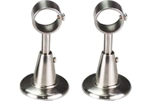 VOSAREA Vorhangstange Verstellbare Deckenhalterung Gardinenstangenhalter 28mm 2 Stück (Silber)