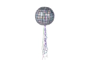 Boland 30948 - Pull Pinata Discokugel, Durchmesser 30 cm, 20 Ziehbänder, zum Befüllen, Partyspiel, Kindergeburtstag, Geburtstagsspiele, Geschenk, Geschenkidee, Überraschung