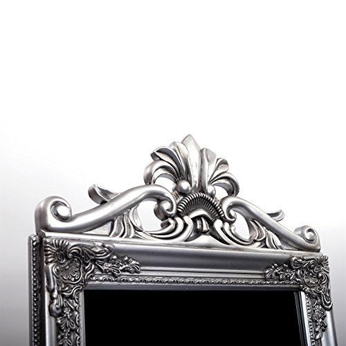 PRACHTVOLLER STANDSPIEGEL „OLIVIA“ | 180 cm, antik silber, mit Krone | Barock Rahmen - 4
