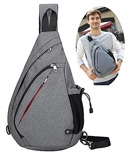 ThreeH Sac à Dos d'épaule pour Hommes Triangle Sac de Poitrine Daypack pour Le Cyclisme Randonnée PA079Gray