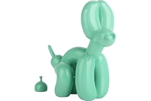 suruim Scultura in resina con palloncino squat per cani, decorazione per la casa, scrivania, ufficio, decorazione per la casa, accessori per soggiorno, figure di animali (verde erba)