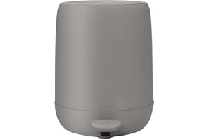 Blomus Kosmetikeimer -SONO- mit Soft-Close 3L | Treteimer in Grau mit Pedal | Farbe Satellite | Mülleimer Bad aus Kunststoff & Silikon | Herausnehmbarer Inneneimer | Ø20x25H cm