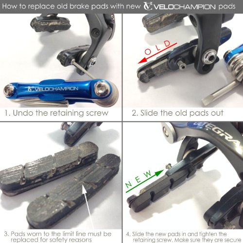 VeloChampion Shimano-Bremsschuheinsätze – Passend für Dura Ace, Ultegra, 105 Brake Pad Inserts - 2