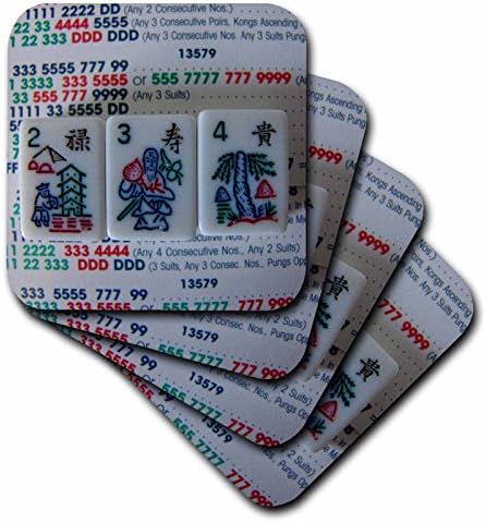 Florene Flowers for Mah Jongg Coaster, Soft, Set of 8