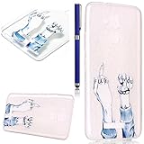 FESELE Silikon Handy Hülle für [ASUS Zenfone 3 Max ZC520TL], Durchsichtig Ultradünn TPU Handytasche für ASUS Zenfone 3 Max ZC520TL Bunt Malerei Muster Transparente Schutzhülle Weiches Silikon Tasche Hüllen Rückschale Schutz Tasche TPU Crystal Clear Case Etui Bumper Kratzfeste Stoßdämpfend für ASUS Zenfone 3 Max ZC520TL + Blau Eingabestift Stylus Touch Pen- Finger Geste