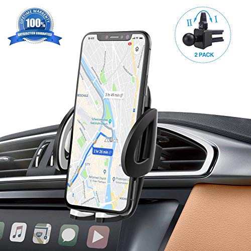 IZUKU Soporte Movil Coche Ventilación Universal 360 Grados Rotación Porta Movil Coche para Rejillas del Aire de Coche para iPhone x/8/7/6 Plus/6s/6/5s/SE, Android Smartphone y GPS Dispositivo 