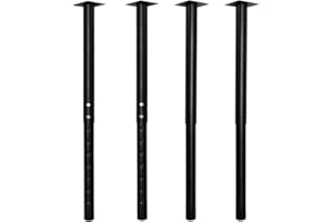 Jahof Adjustable Table Legs 55-90cm, Metal Desk Legs Ø50/45mm with Screws, Telescopic Furniture Legs for Tabletop, DIY Desk, RV, Home, Office, Set of 4 (Black)