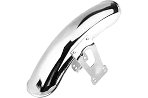 Outbit Harley 3716819271 Motorrad-Schutzblech - 1 STÜCK Motorrad-Vorderradschutzblech, Schutzblech-Verkleidung-Schutzblechabdeckung für CG125 Retro. (Schwarz und Chrom) (Farbe : Chrome)