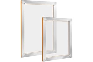 Pllieay 2pz Telai per serigrafia in alluminio, 25,4 x 35,6 cm, 20,3 x 25,4 cm, con 110 maglie bianche per serigrafia