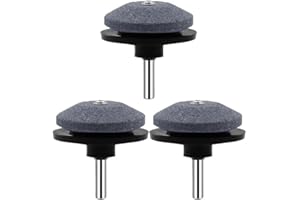 ZISWIN Lawnmower Dull Blade Sharpener, Lawn Mower Blade Sharpener Tool Kit, Universal Wear Resistant Rotary Mower Blade Sharpeners Drill Attachment for Lawn Mowers for Any Power Hand Drill (Black-3PCS)