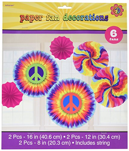 Amscan 60er Groovy Papier Fan Dekorationen