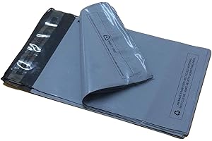 MSDS-SOLUTIONZ 100 Grey Mailing Poly Bags 15"x18" Large Mailers Shipping Bags Postage Mail Bags Postal Bags Delivery Bag Packaging Bags Packing Bags